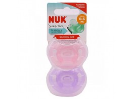 Imagen del producto Nuk Sensitive chupete de silicona 0-6 meses 2u